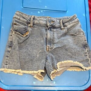 Maurices High Waist Frayed Denim Shorts
